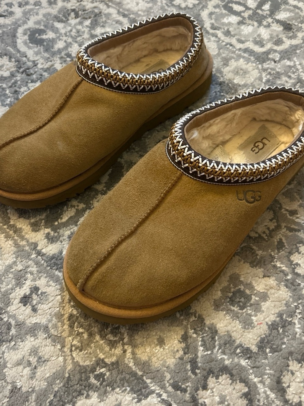 UGG Chestnut Suede Shearling-Lined Mule
